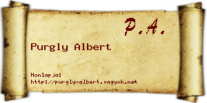 Purgly Albert névjegykártya