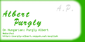 albert purgly business card